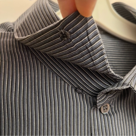 Giorgio Armani - striped dress shirt - real abalone buttons - Made in Italy VTG - Picture 8 of 9